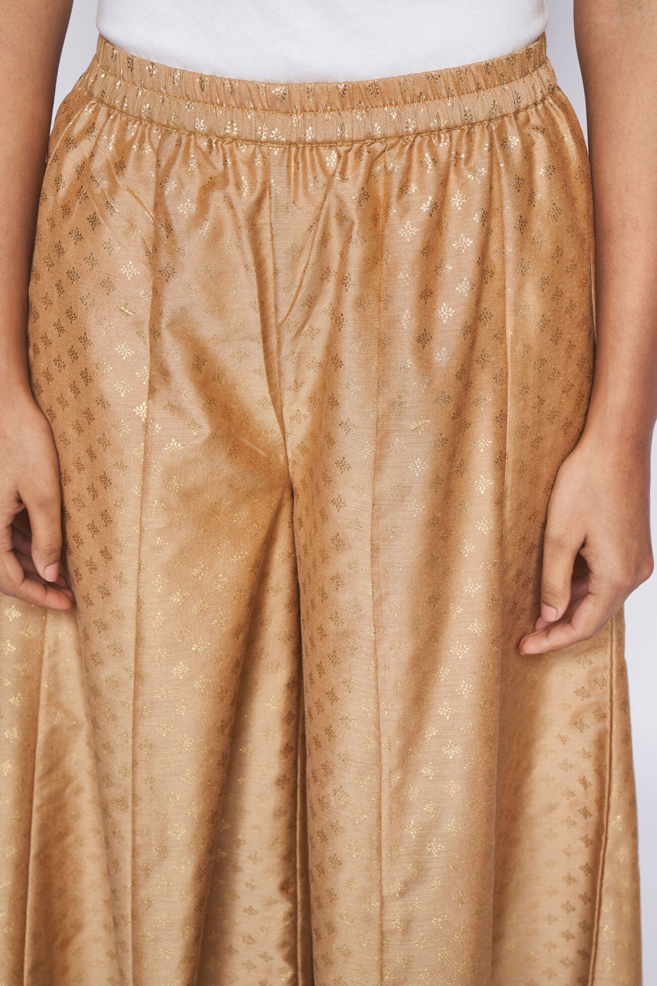 Gold Foil Print Sharara, Gold, image 4